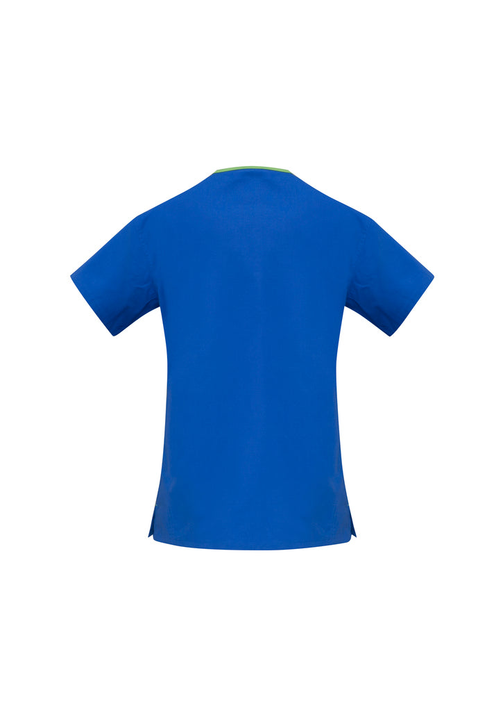 Ladies Contrast Crossover Scrubs Top - H10722