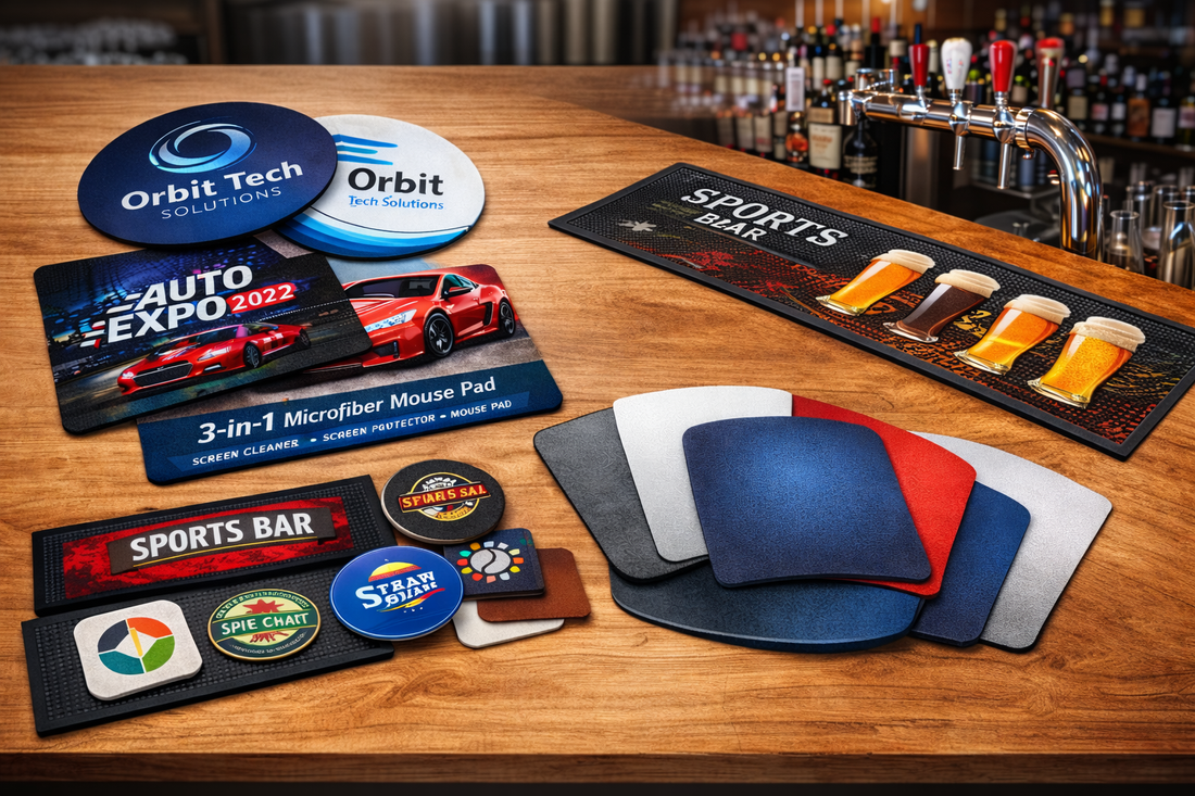 Put Your Brand on Every Desk with Promotional Mouse Pads & Bar Mats