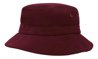 Kids Brushed Sports Twill Youth Bucket Hat - 4133
