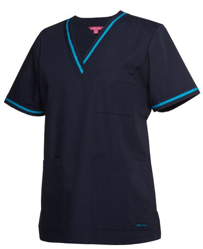 LADIES CONTRAST SCRUBS TOP - 4SCT1