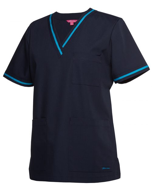 LADIES CONTRAST SCRUBS TOP - 4SCT1