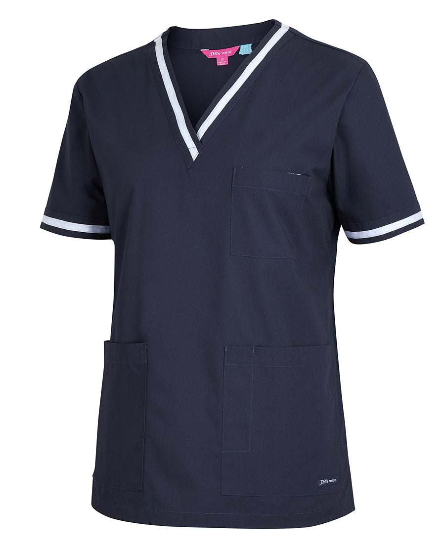 LADIES CONTRAST SCRUBS TOP - 4SCT1