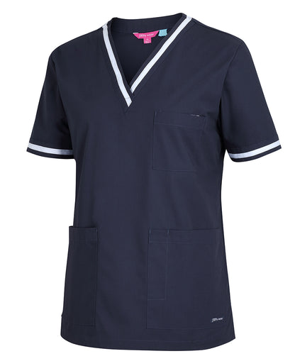 LADIES CONTRAST SCRUBS TOP - 4SCT1