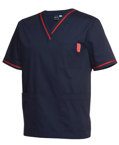 CONTRAST SCRUBS TOP - 4SCT