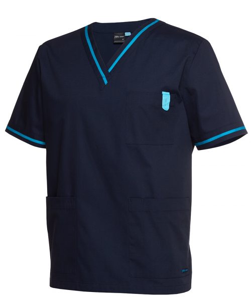 CONTRAST SCRUBS TOP - 4SCT