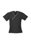 Ladies Contrast Crossover Scrubs Top - H10722