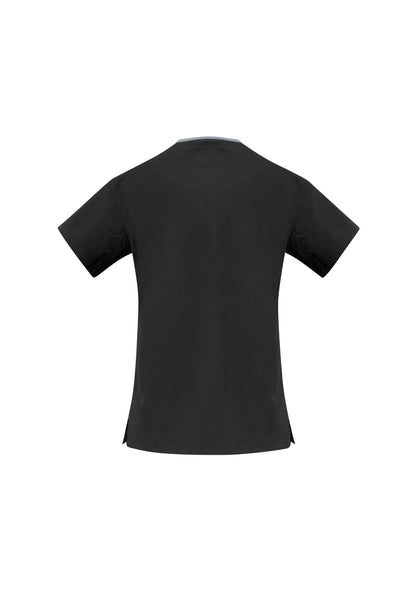 Ladies Contrast Crossover Scrubs Top - H10722
