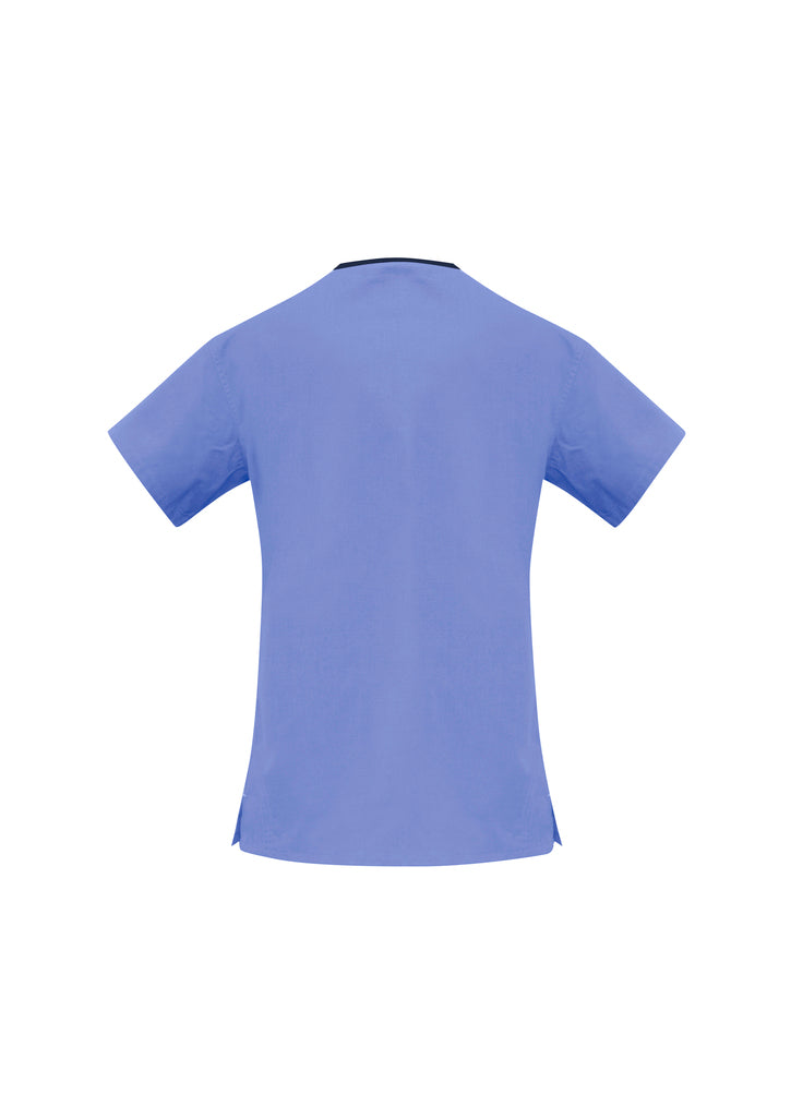 Ladies Contrast Crossover Scrubs Top - H10722