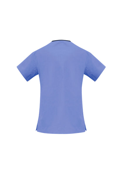 Ladies Contrast Crossover Scrubs Top - H10722