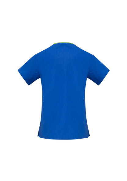 Ladies Contrast Crossover Scrubs Top - H10722