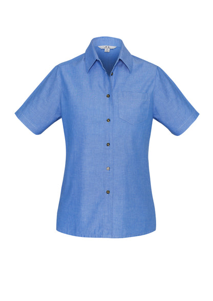 Ladies Wrinkle Free Chambray Short Sleeve Shirt - LB6200