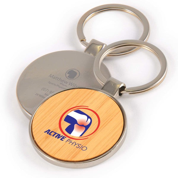 Circle Bamboo Zinc Keytag - LL3524