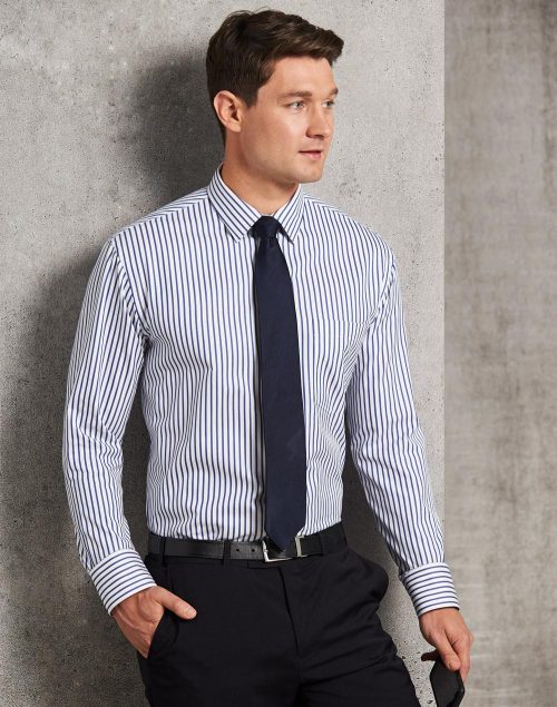 Men's Executive Sateen Stripe Long Sleeve Shirt - M7310L