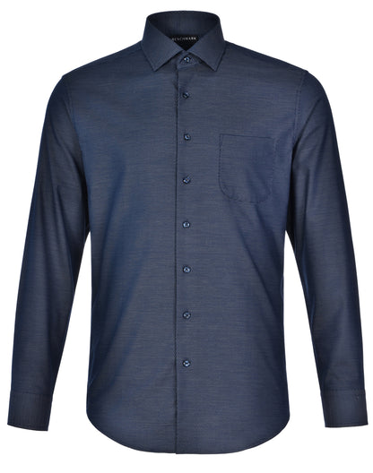 MENS ASCOT LONG SLEEVE DOT JACQUARD STRETCH SHIRT - M7400L