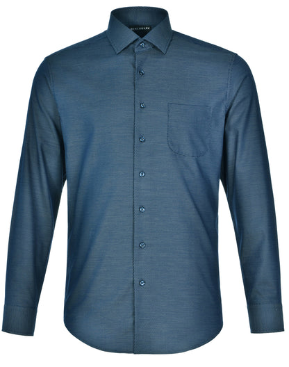 MENS ASCOT LONG SLEEVE DOT JACQUARD STRETCH SHIRT - M7400L