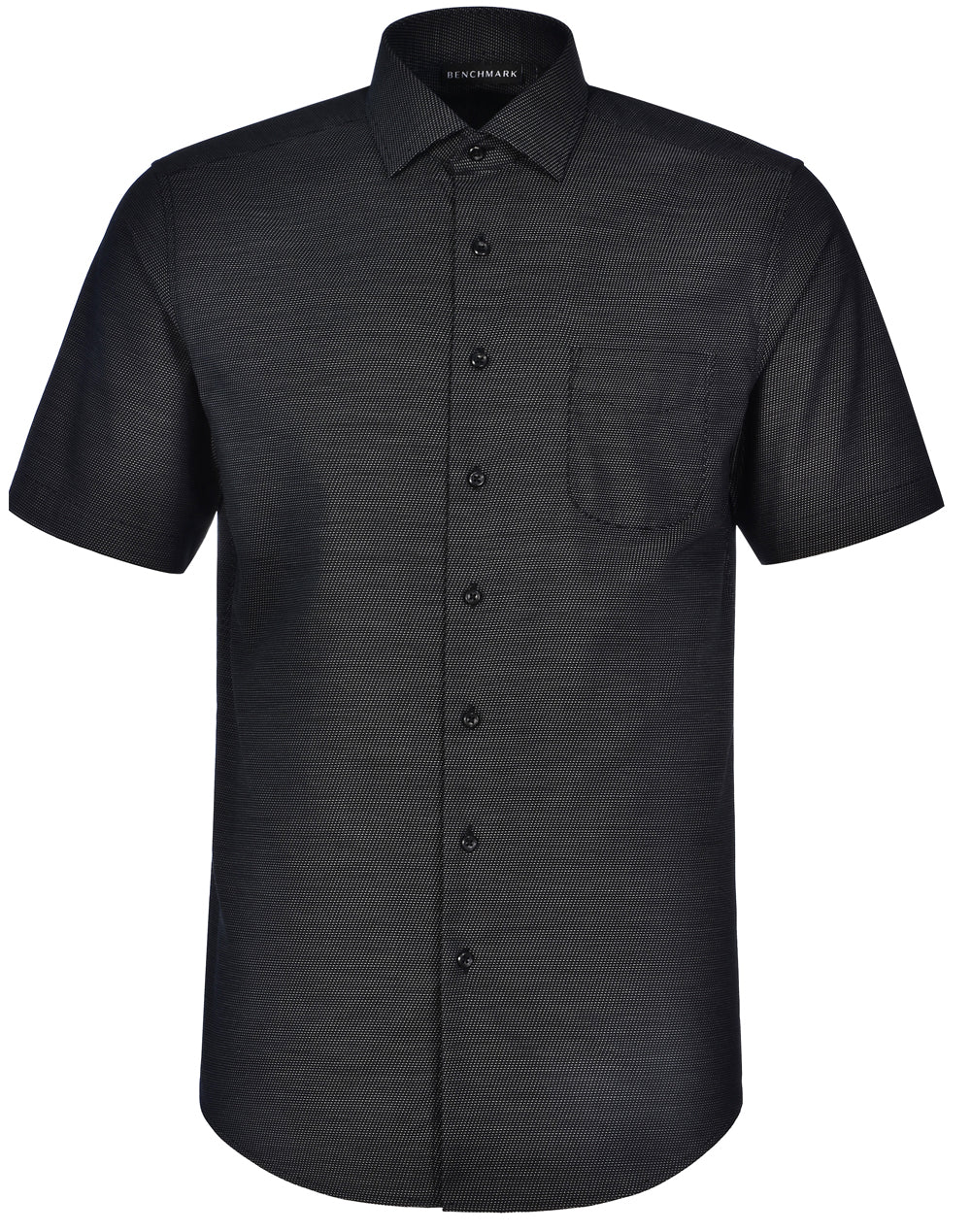 MENS ASCOT SHORT SLEEVE DOT JACQUARD STRETCH SHIRT - M7400S