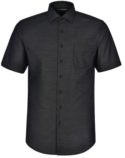 MENS ASCOT SHORT SLEEVE DOT JACQUARD STRETCH SHIRT - M7400S