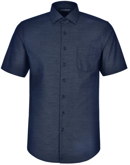 MENS ASCOT SHORT SLEEVE DOT JACQUARD STRETCH SHIRT - M7400S