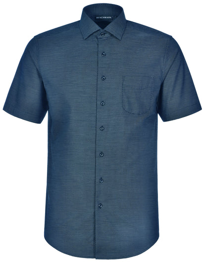 MENS ASCOT SHORT SLEEVE DOT JACQUARD STRETCH SHIRT - M7400S