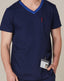 MENS V-NECK CONTRAST TRIM SCRUB TOP - M7650