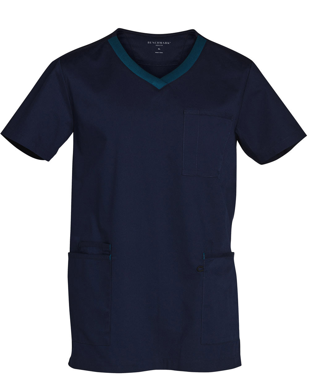 MENS V-NECK CONTRAST TRIM SCRUB TOP - M7650