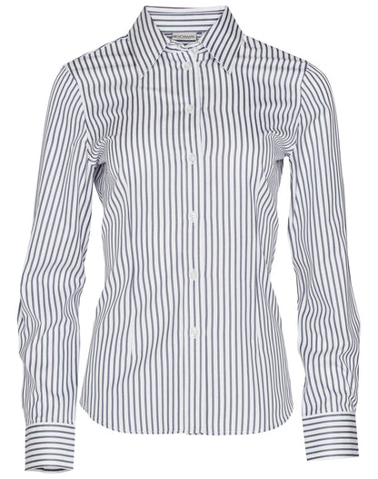 Ladies Executive Sateen Stripe Long Sleeve Shirt - M8310L