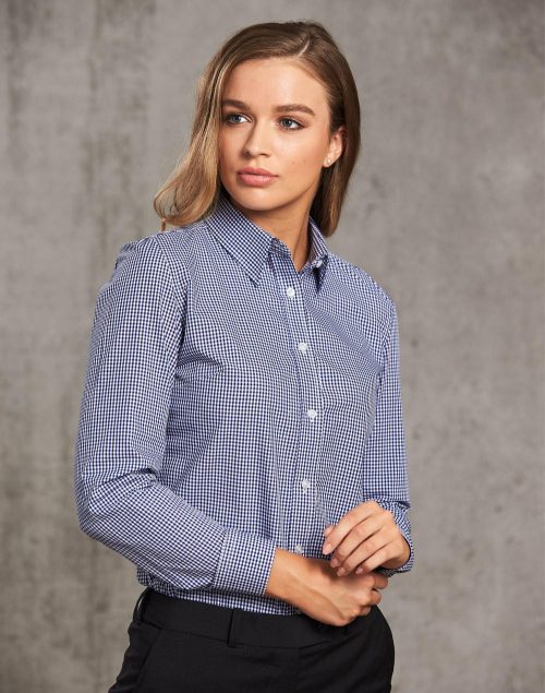 Ladies’ Multi-Tone Check Long Sleeve Shirt - M8320L