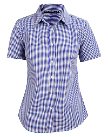 Ladies’ Multi_Tone Check Short Sleeve Shirt - M8320S