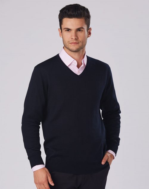 Men's V-Neck Long Sleeves Jumper - M9502