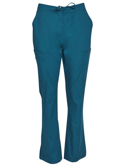 LADIES SEMI-ELASTIC WAIST TIE SOLID COLOUR SCRUB PANTS - M9720