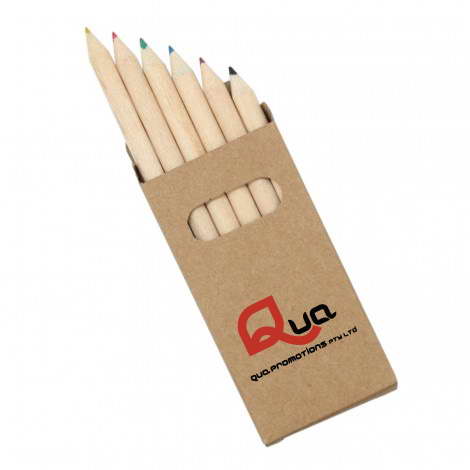 6 PACK NATURAL WOOD COLOURING PENCILS - Z404