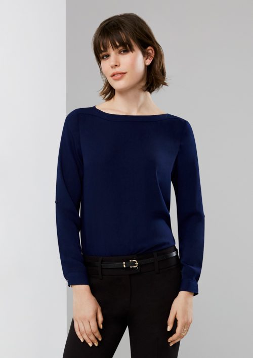 Ladies Madison Boatneck Blouse - S828LL
