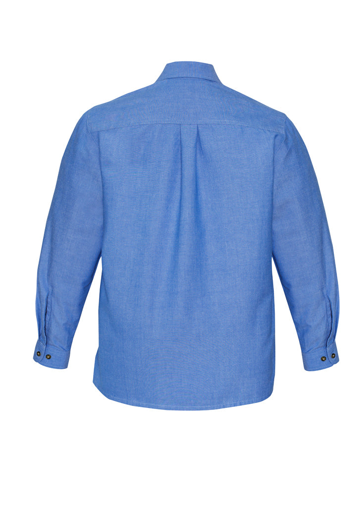 Mens Wrinkle Free Chambray Long Sleeve Shirt - SH112