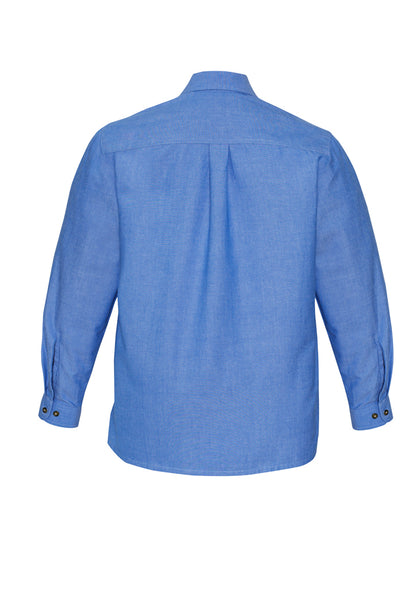 Mens Wrinkle Free Chambray Long Sleeve Shirt - SH112