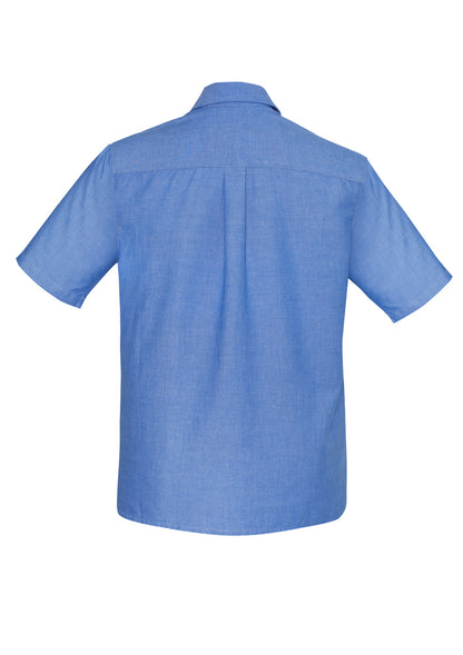 Mens Wrinkle Free Chambray Short Sleeve Shirt - SH113