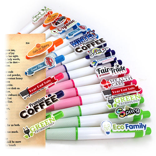 Plastic Pen with Acrylic Logo - PK06024A